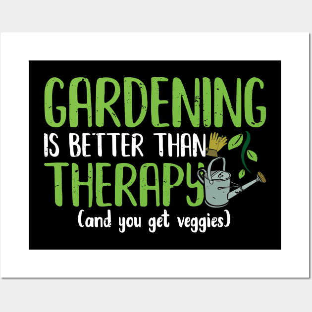 Funny Gardening Therapy Wall Art by PixelArt